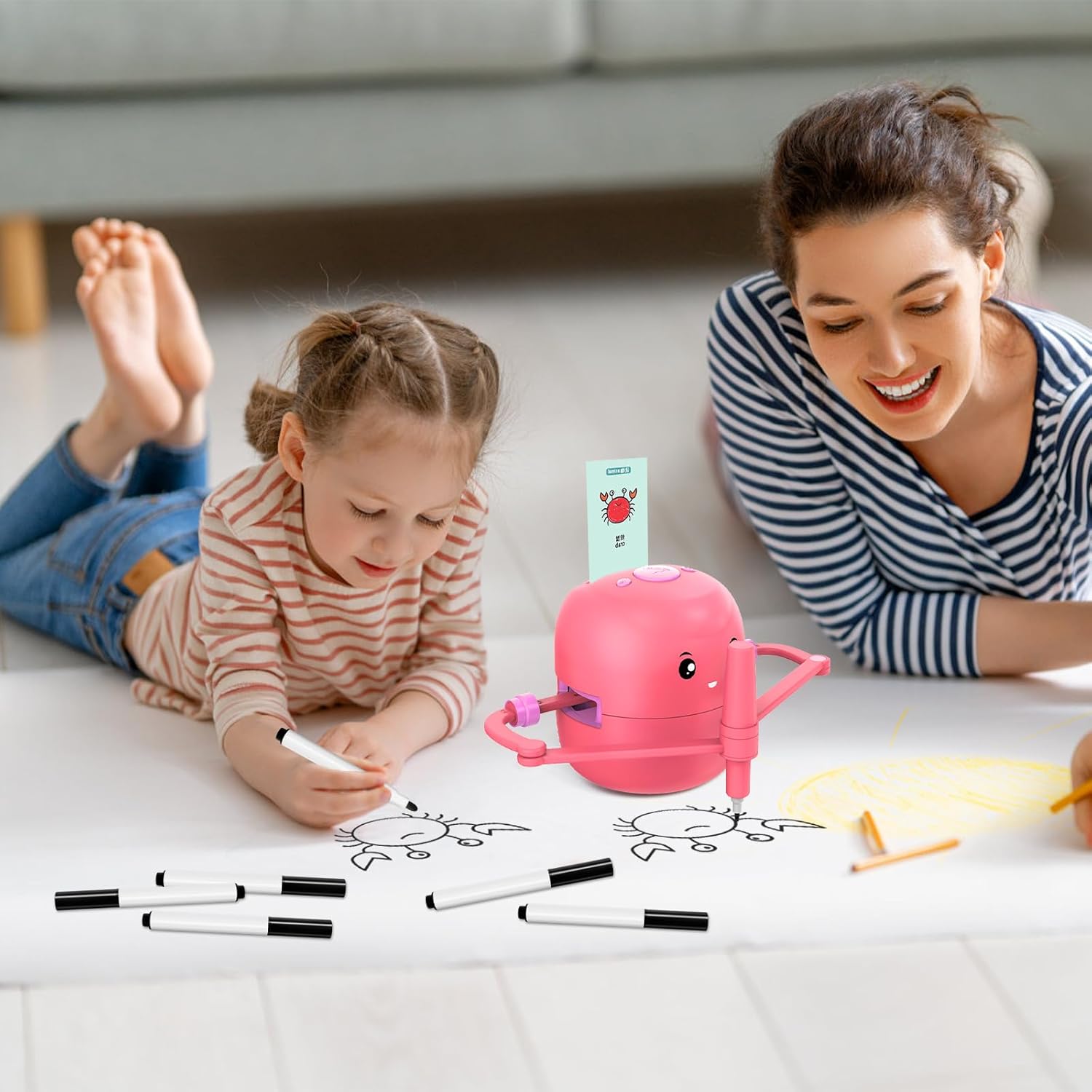 10 Pack Black Refill Drawing Pens Compatible Kids Smart Drawing Robot, Replacement Markers for Auto Sketching Machine