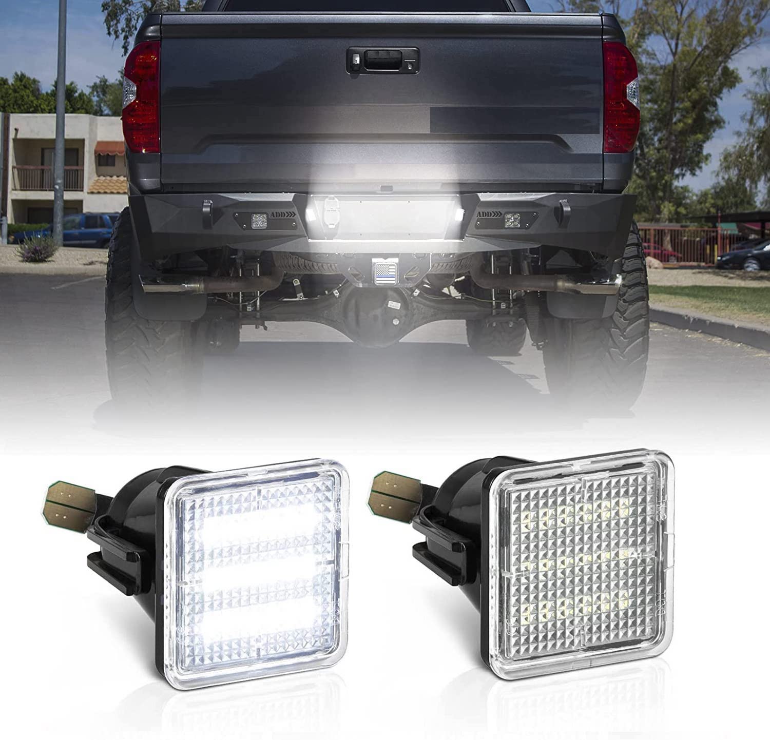 LED License Plate Lights for Tacoma 2016-2023 & Tundra 2014-2021 6000K White (Both Bulbs)
