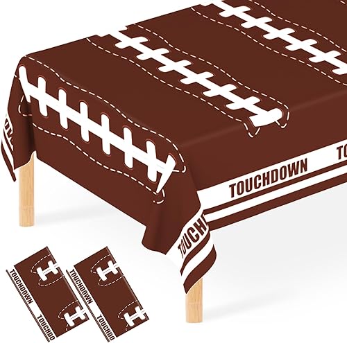 Paquete de 2 decoraciones desechables para fiestas de fútbol, cumpleaños, manteles de plástico para fiestas temáticas de fútbol, juegos y