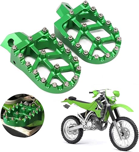 Miniatura 87 de AnXin Estriberas de motocicleta Estriberas para pedales de pie CNC para KLX 110 KLX110 2002-2023 KLX110L 2010-2023 KX60 1998-2003 Verde OEM