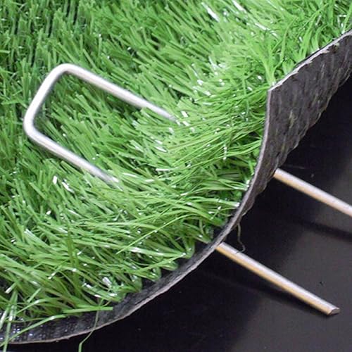 Miniatura 6 de Cheardia Paquete de 12 estacas de jardín para paisaje, estacas de tienda de campaña en forma de U de 5 pulgadas de calibre 11 galvanizadas, estacas