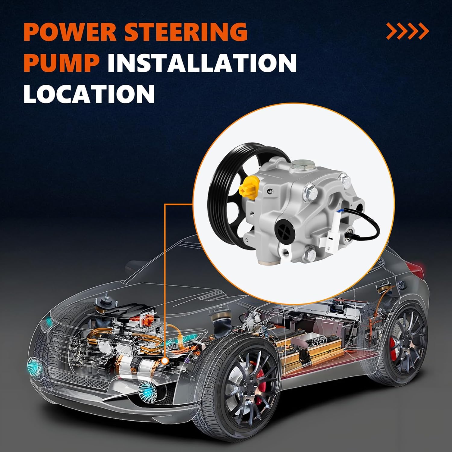 21-331 Power Steering Pump with Pulley Fits for 2009-2010 Forester 2.5L, 2008-2012 Impreza 2.0L 2.5L, OE-Quality Power Assist Pump, Replace OE 34430-FG020