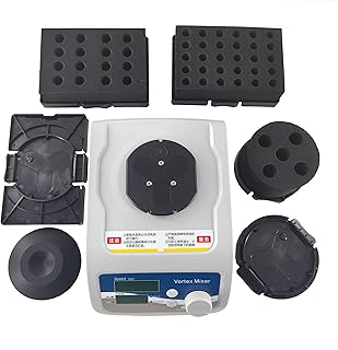 YFYIQI Lab Vortex Mixer for Small Test Tubes Microplates Flasks Shaking with 6 Standard Modules Orbital Shaking Mode Speed Range 200-3000r/min Â±15rpm Circumference Diameter 4.6mm