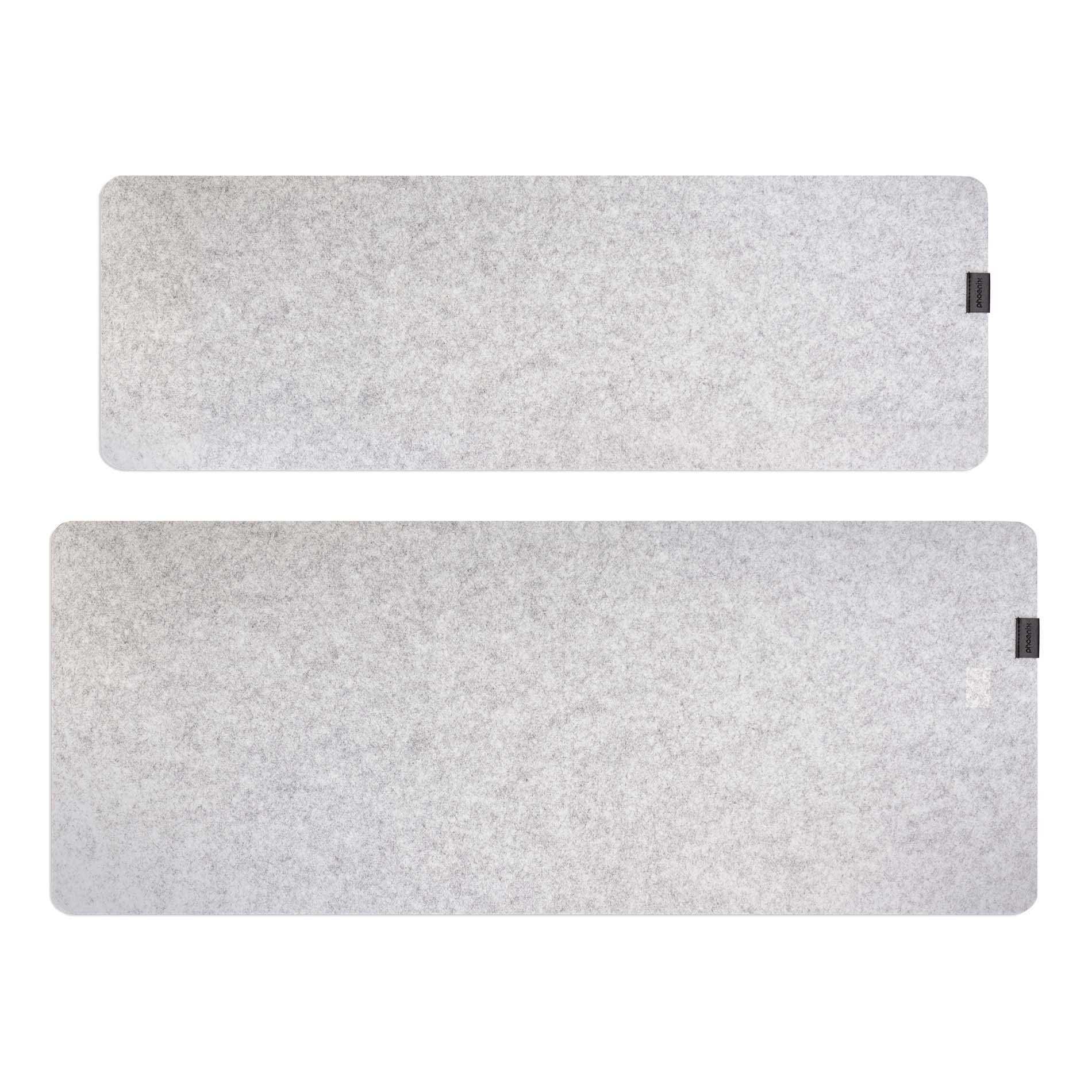 Phoenix Sizigia Alfombrilla Premium de Fieltro Extendida X-Large | Base Antideslizante | Superficie Suave y Resistente | Protección de Escritorio para Teclado y Ratón | Gris