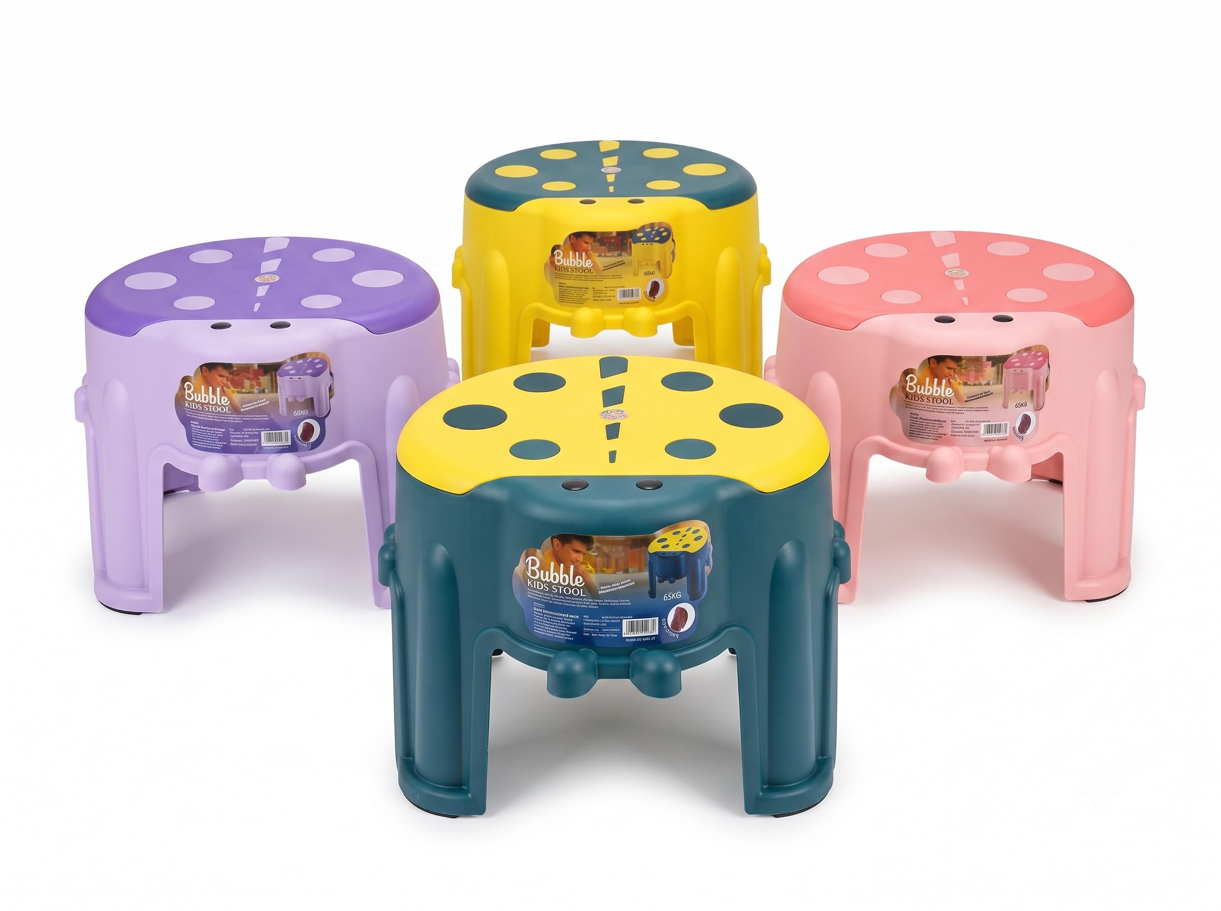 Bubble Kids Stool Plastic Step Stool for Toddlers Non Slip Bathroom Stool for Kids to Reach Sink Unbreakable Baby Sitting Chair Potty Training Stool Heavy Duty 65KG Capacity Made in India Multicolour-image-31