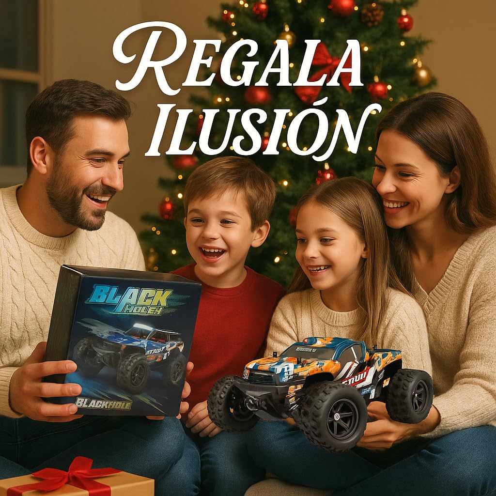 Coche teledirigido RC 4WD Escala 1:18, Monster Truck Off-Road 36 km/h con Control Remoto 2.4GHz, vehículo Todoterreno para Interior y Exterior, Regalo para niños +14 años