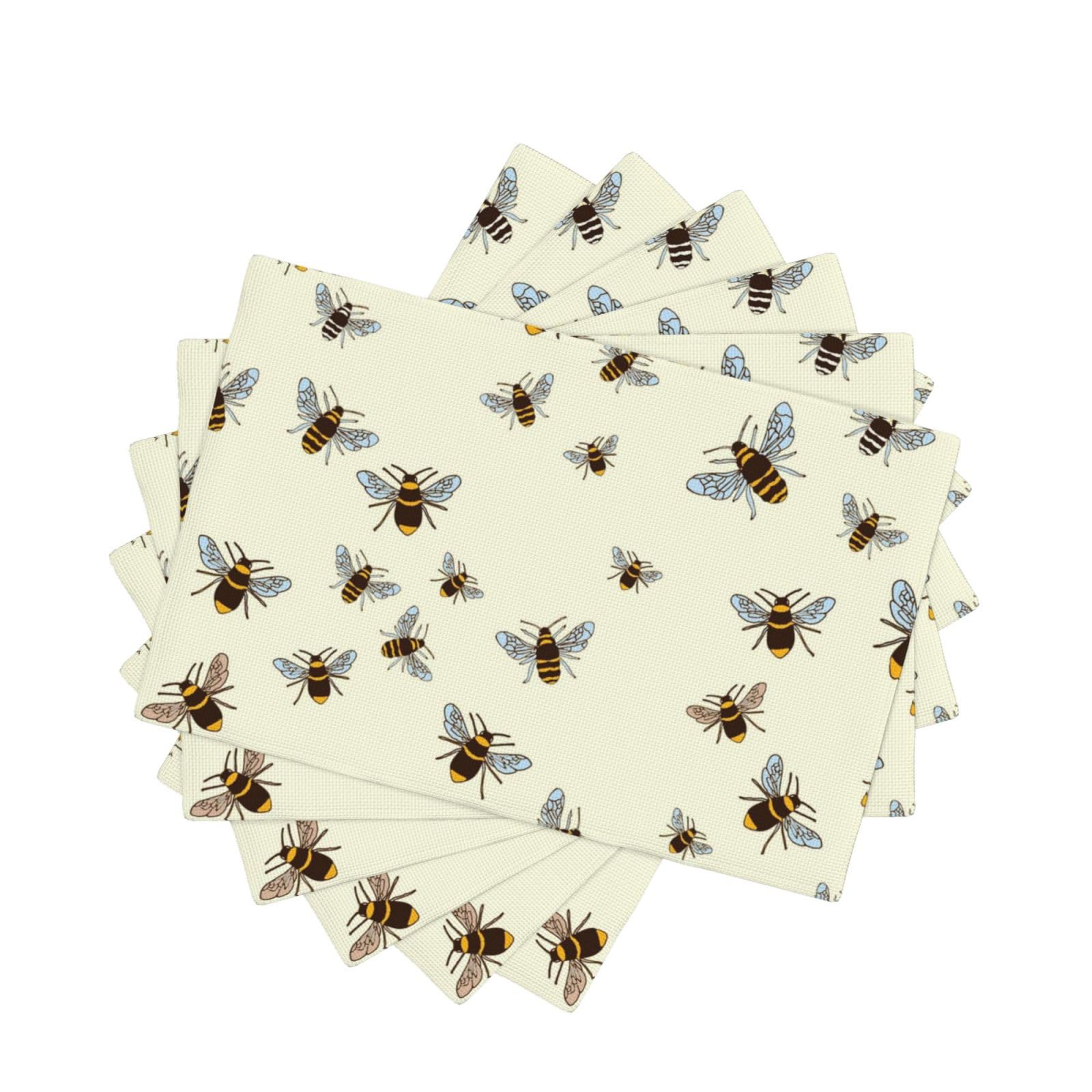 Set de table aspect lin Honey Bees lavable et doublé pour repas 45x30cm