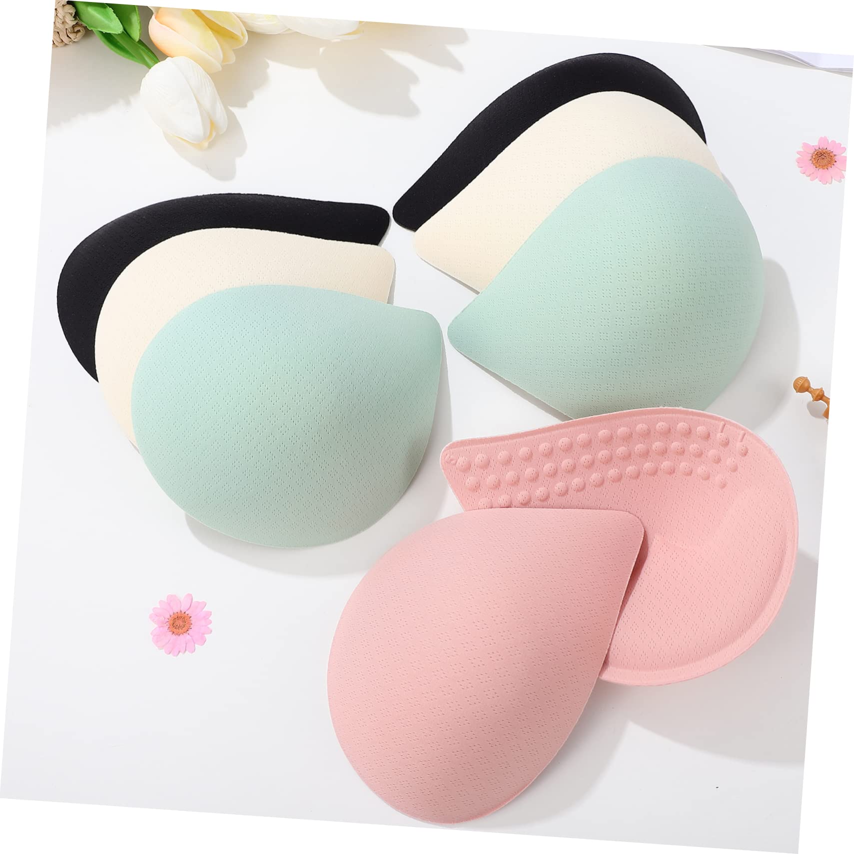 12 Pares de Almohadillas de Sujetador Hechas de Fibra Elástica y Poliéster para Mujer Cómodas y Ligeras para Tops de Bikini y Sujetadores Deportivos