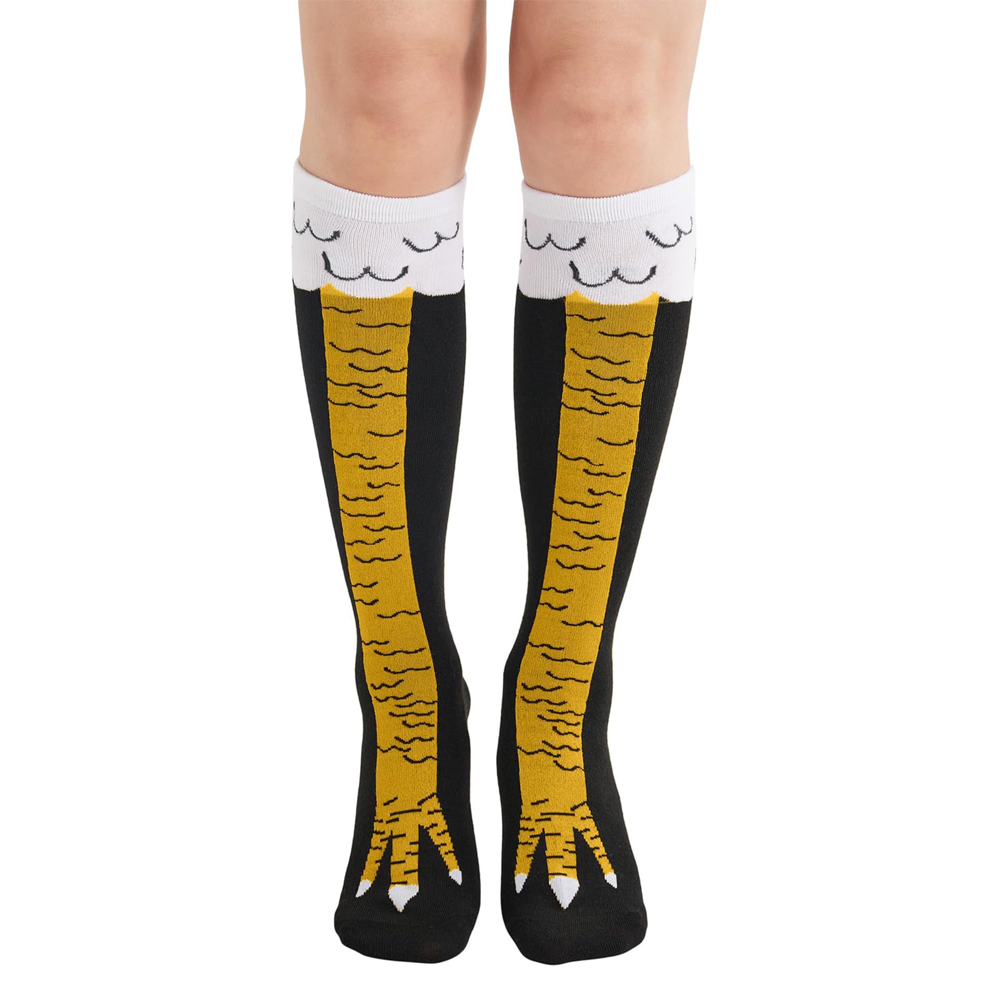KiugkatChicken Leg Knee High Socks for Women - Crazy Halloween Novelty Socks - Funny Gifts for Women