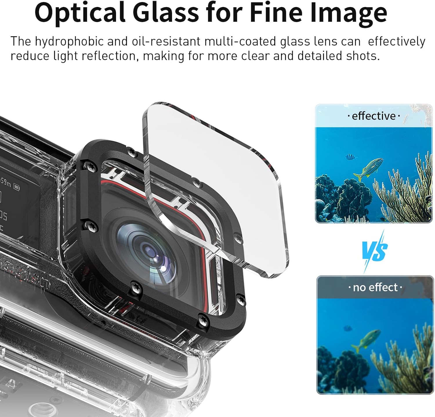 Waterproof Case Underwater Dive Case Protective Shell for Insta360 Ace Pro Action Camera 60M/197FT Diving Housing Cover Shell