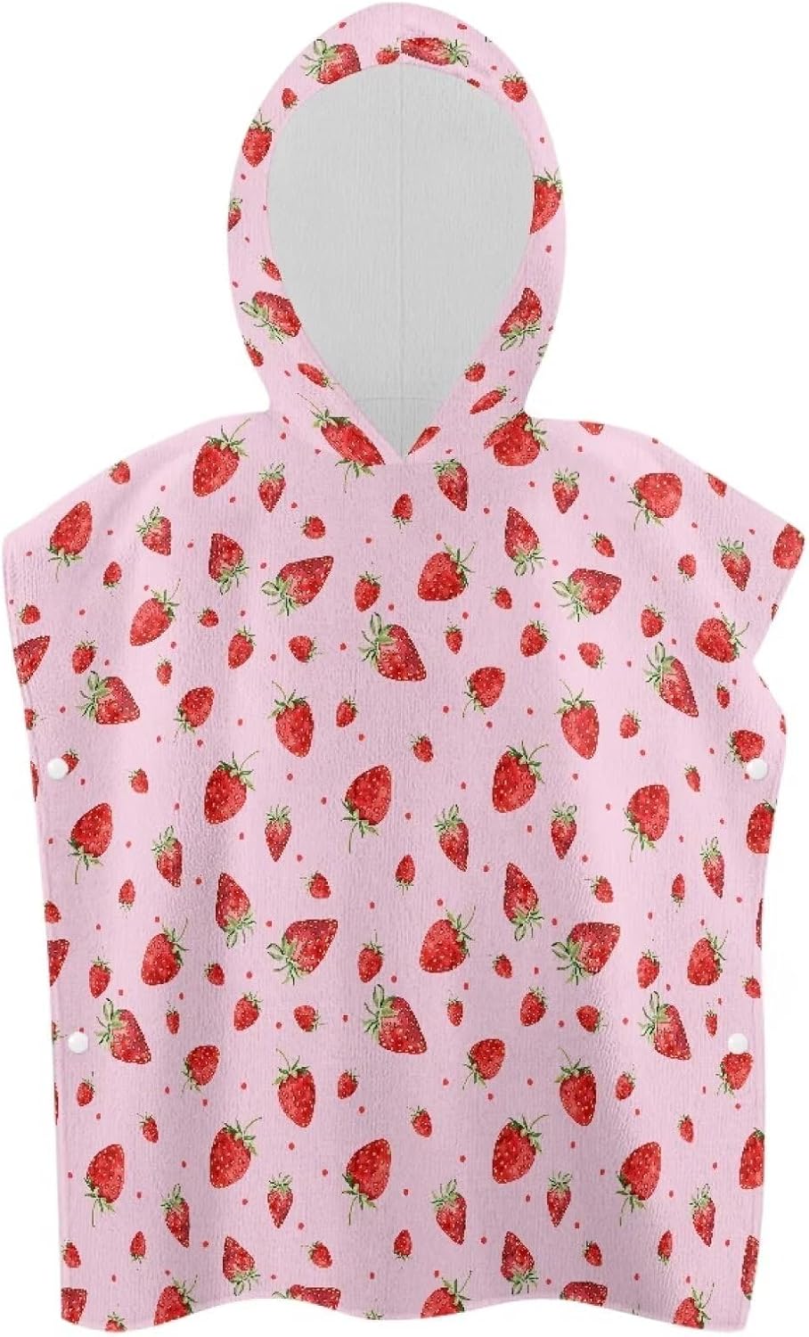 Strawberry Printing Hooded Beach Towel for Kids Cars Large Towel Wrap Ultra Absorbent Natural Baby Stuff Baby Bath Shower Decorations for Boys Girl Pink