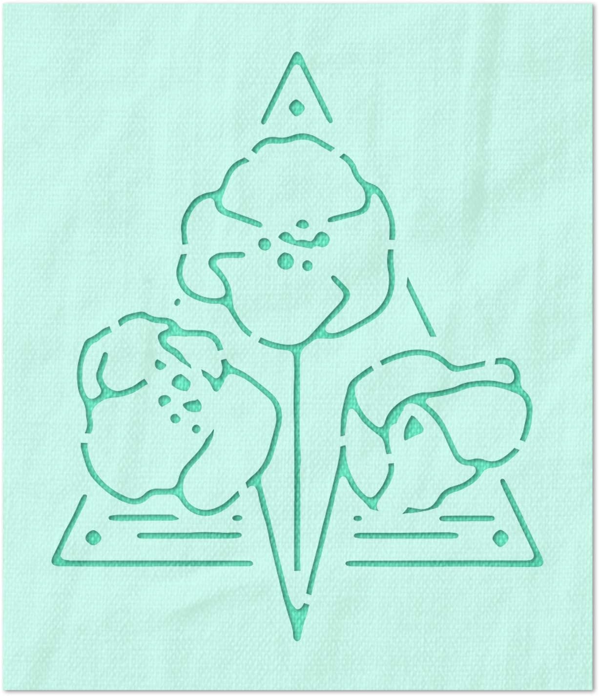 Stencil Stop Triangle Flowers Stencil - Reusable for DIY Projects, Painting, Drawing, Crafts - 14 Mil Mylar Plastic (5 x 6 inches)