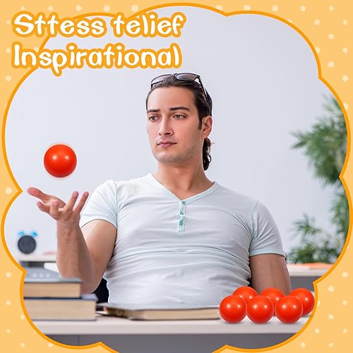 Miniatura 6 de 24 bolas de espuma roja para aliviar el estrés para niños y adultos, juguetes sensoriales para aliviar la ansiedad, TDAH, autismo (rojo)