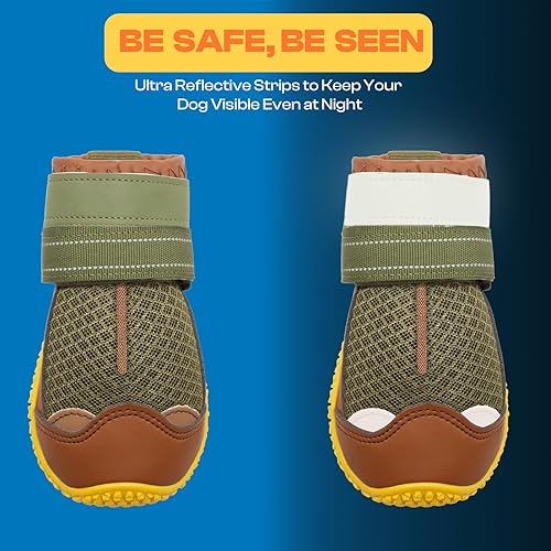 Miniatura 6 de Zapatos para perros grandes, botas de perro medianas y protectores de patas para suelos de madera dura, botines para perros al aire libre para