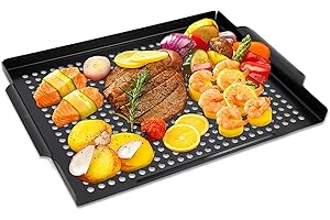 Vegetable Grill Basket -Thicken Grill Pan BBQ Accessory for Grilling Vegetables