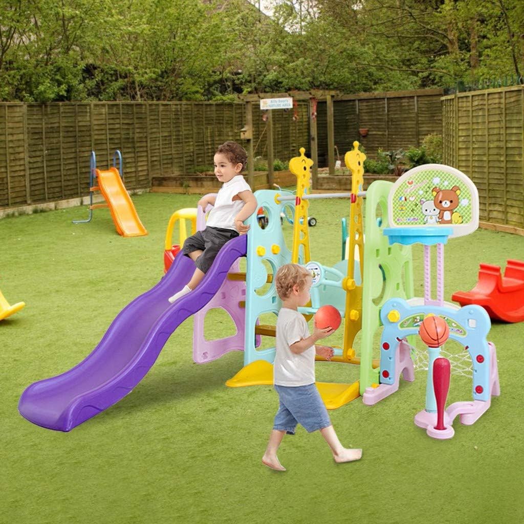 6-in-1 Kids Slide and Swing Set with Climber and Bahrain Ubuy