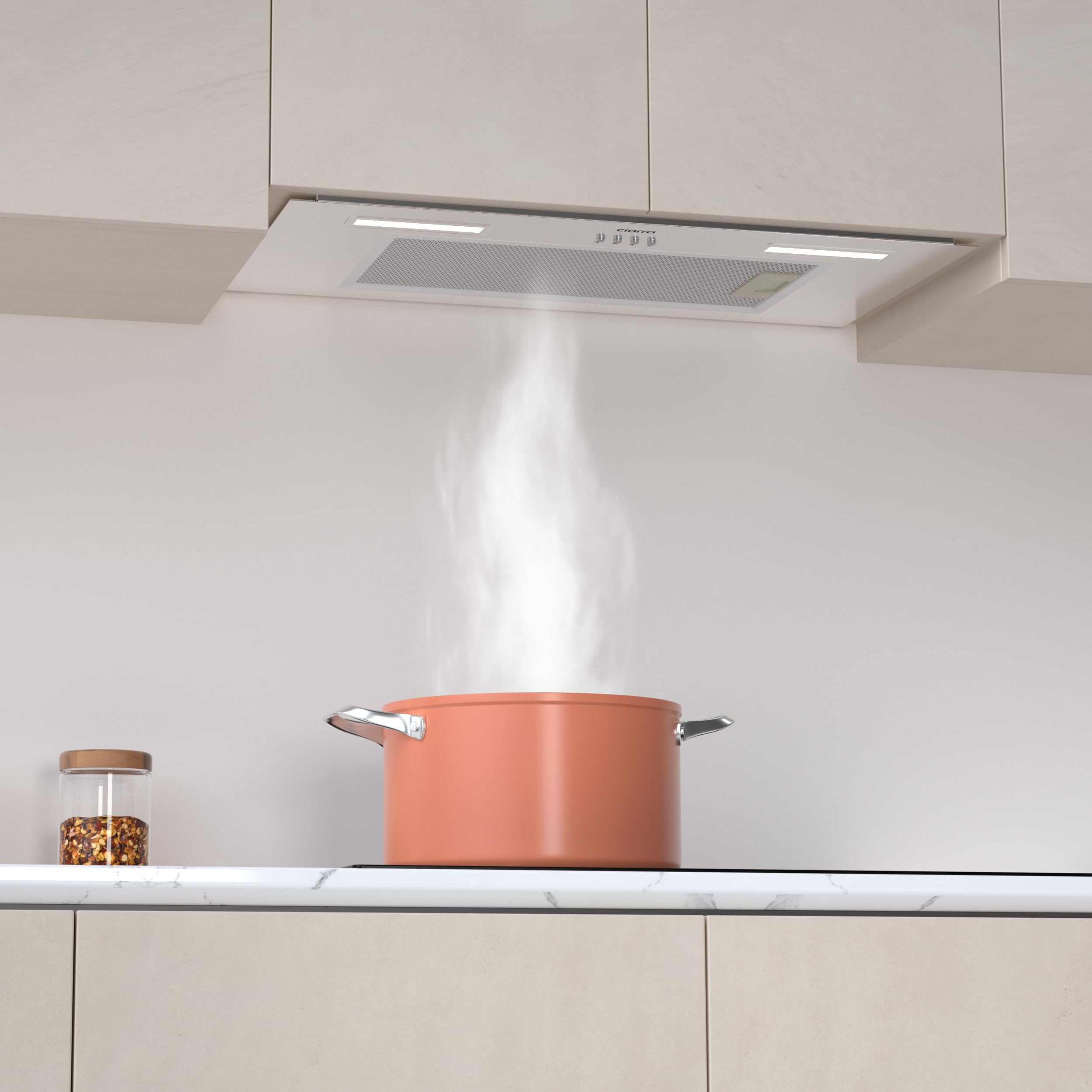 CIARRA CBCS6926A A+++ Einbau Dunstabzugshaube 60 cm 650 m³/h Abluft LED-Beleuchtung 3 Leistungsstufen mit Aktivkohlefilter