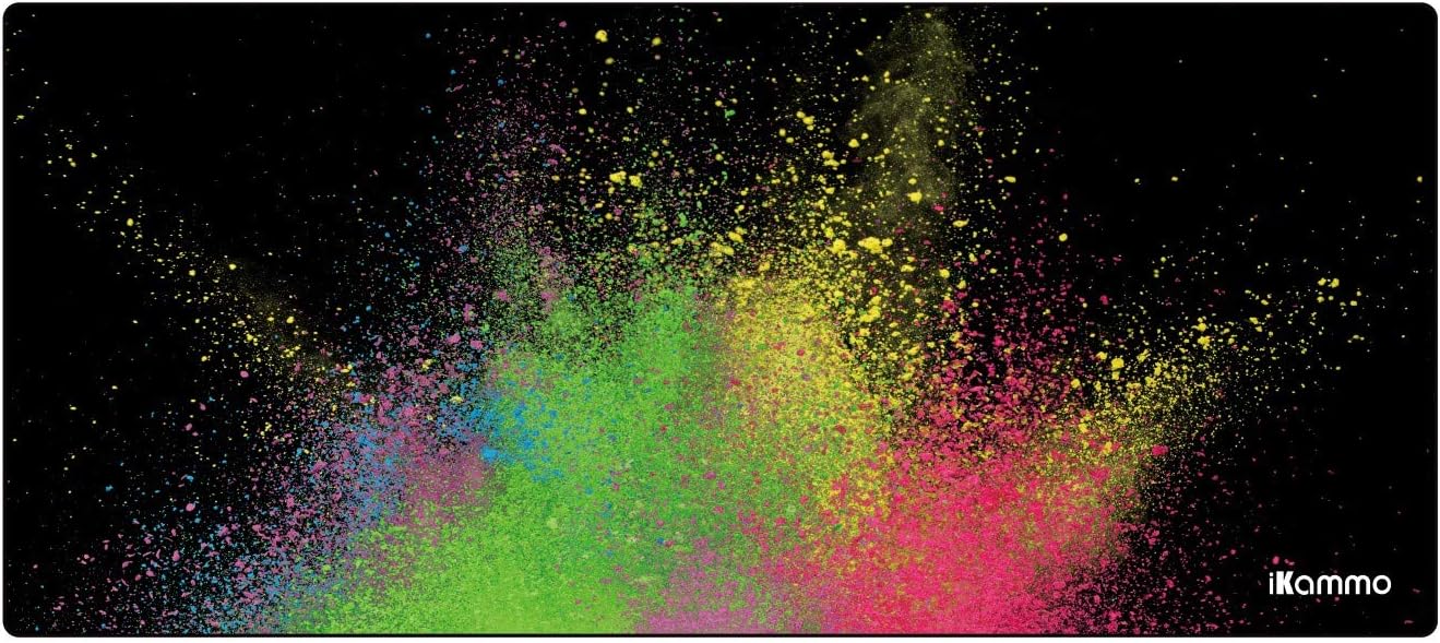 Large Keyboard Mat/ Pad Deskpad Computer Gaming Mouse Mat Extended Office Computer Mouse Pad Large Desk Pad with Waterproof Surface-Optimized Gaming Surface 35.4*15.7*0.8" (XXL-039, Color Splash Ink)