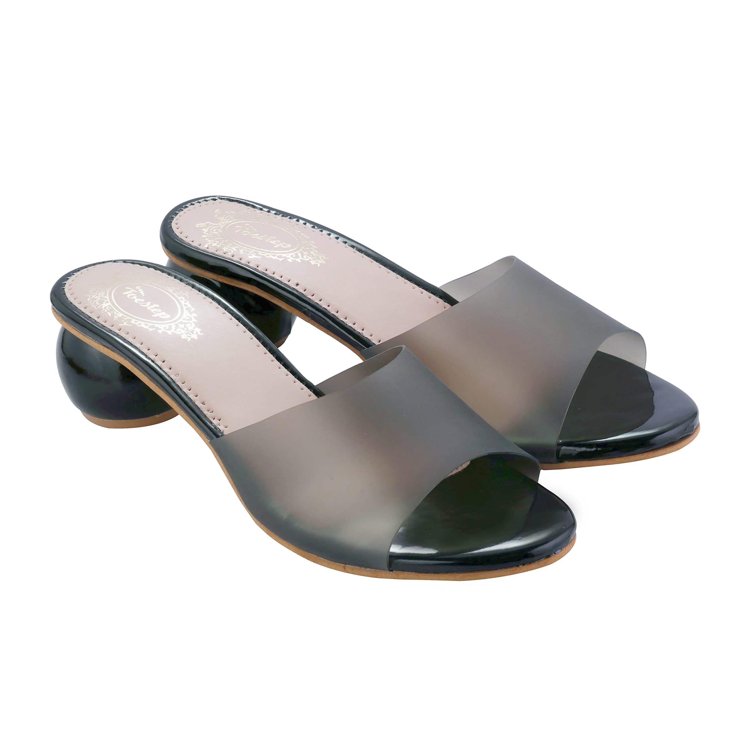 Toestep Womens/Girls Smokey Solid Round Heels (Black, numeric_3) (B0BB7ZPCY2) Amazon Price History, Amazon Price Tracker