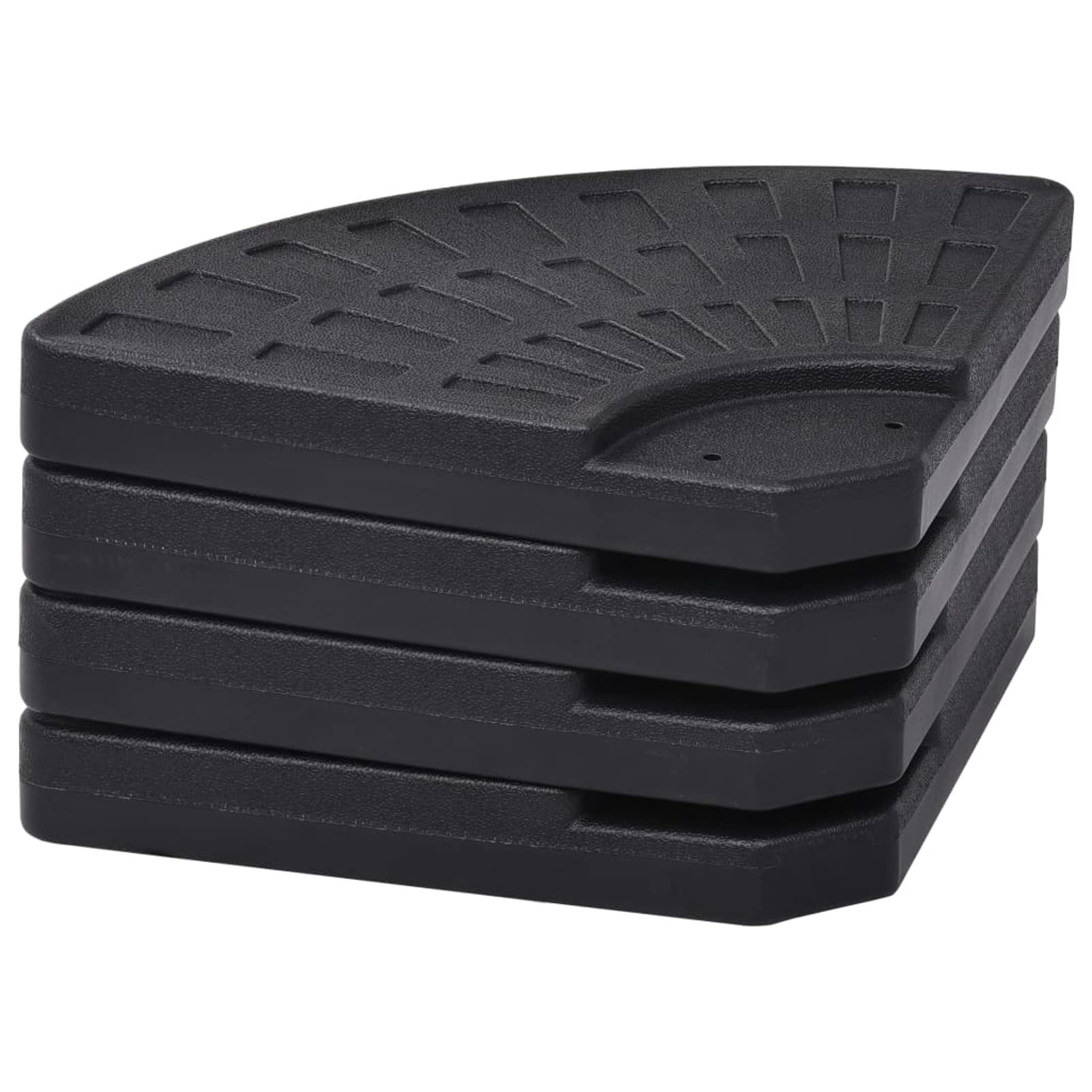 Socle de Parasol en Forme d'éventail 4 pcs Noir,Pied De Parasol,Pied De Parasol Lourd,Pied De Parasol sur roulettes