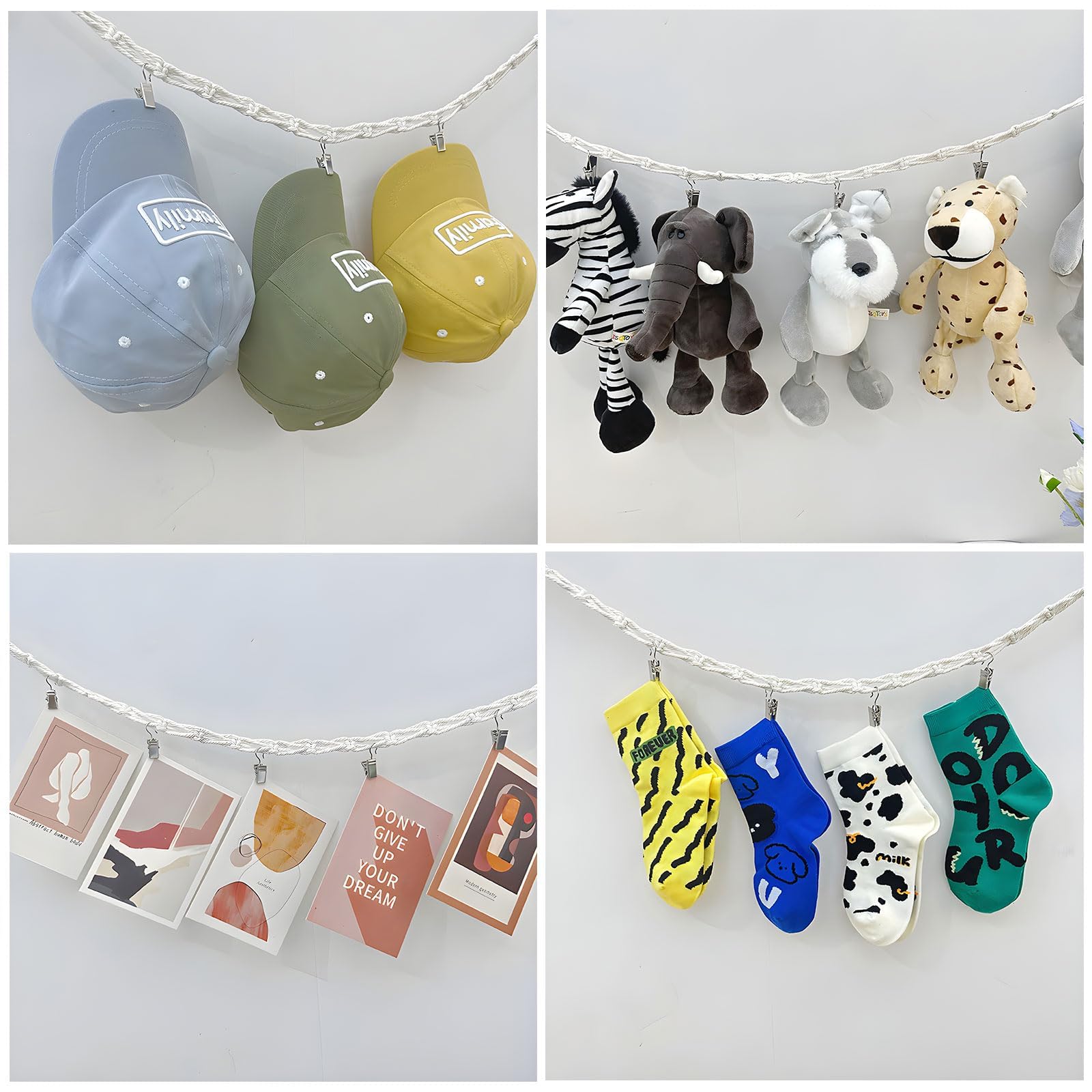 Amaca Portaoggetti in Legno per Peluche, Cappelli, Calzini, Biglietti di Natale