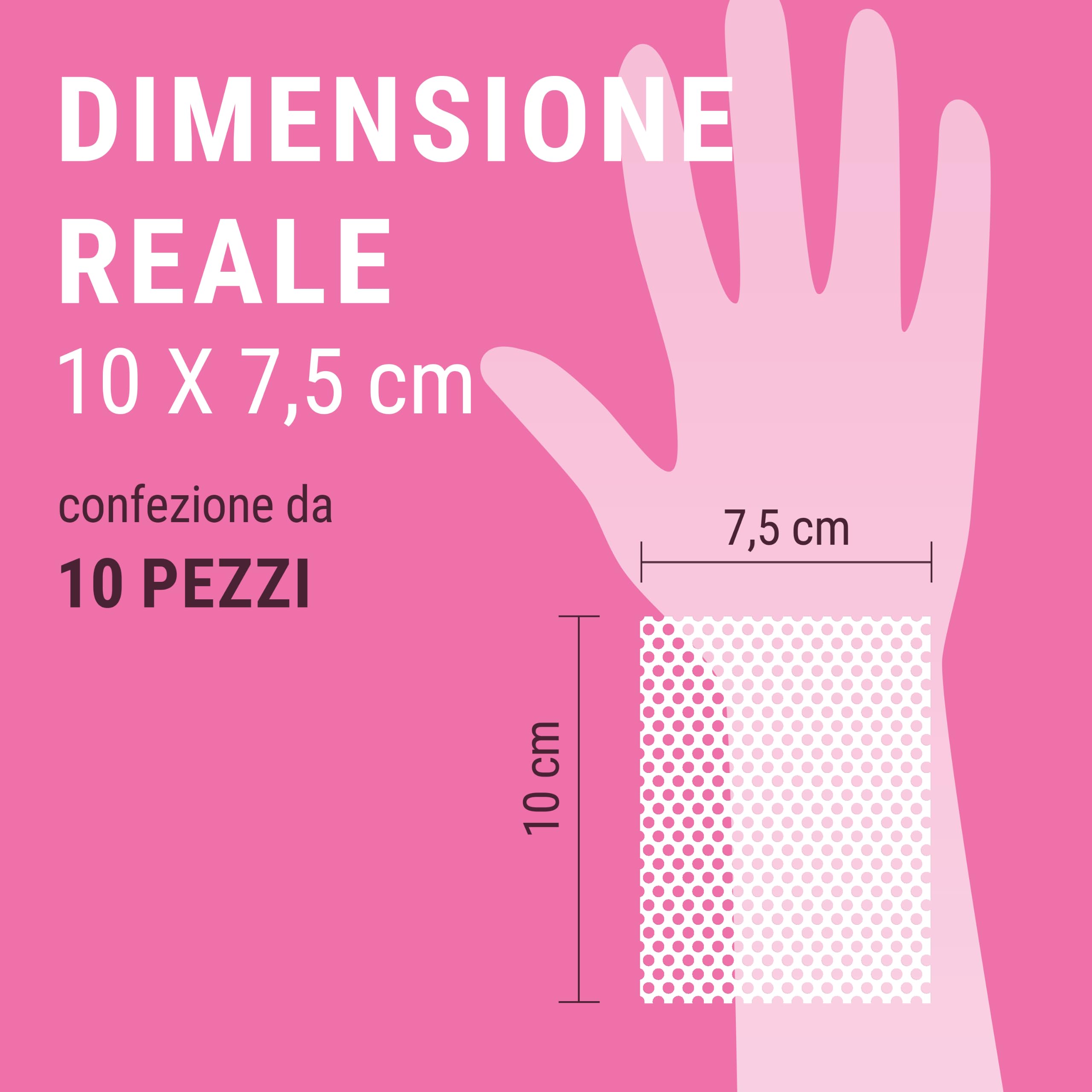 Medicazione di Contatto in Silicone - 7,5x10 cm - Medicazione Sterile, Sottile, Morbida, Porosa, Traspirante - Monouso - Confezione da 10 Buste