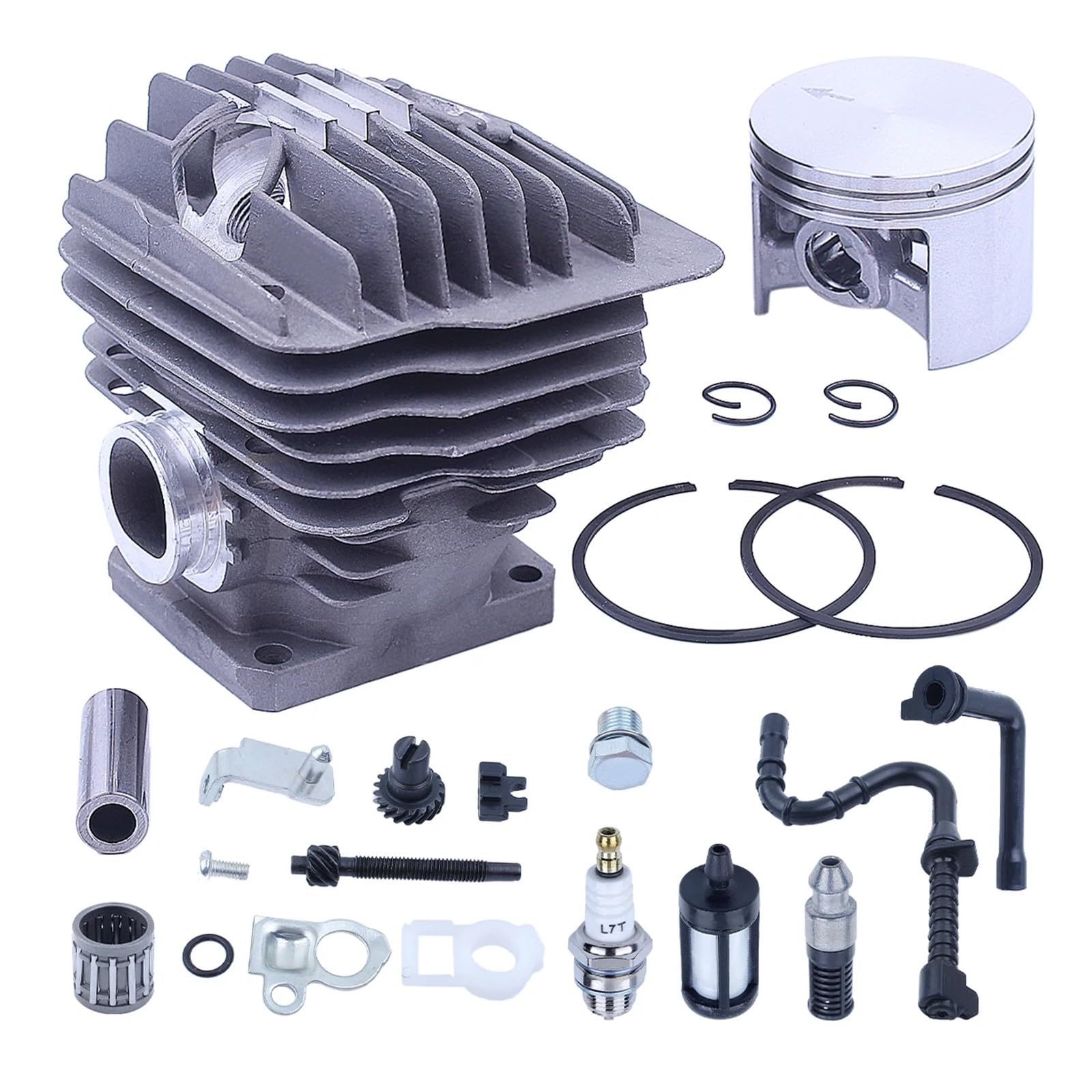 Kit de pistón de Cilindro de 52 mm for MS460 046, Filtro de Aceite, ajustador de Cadena, Accesorios for Motor de Motosierra de 2 Tiempos