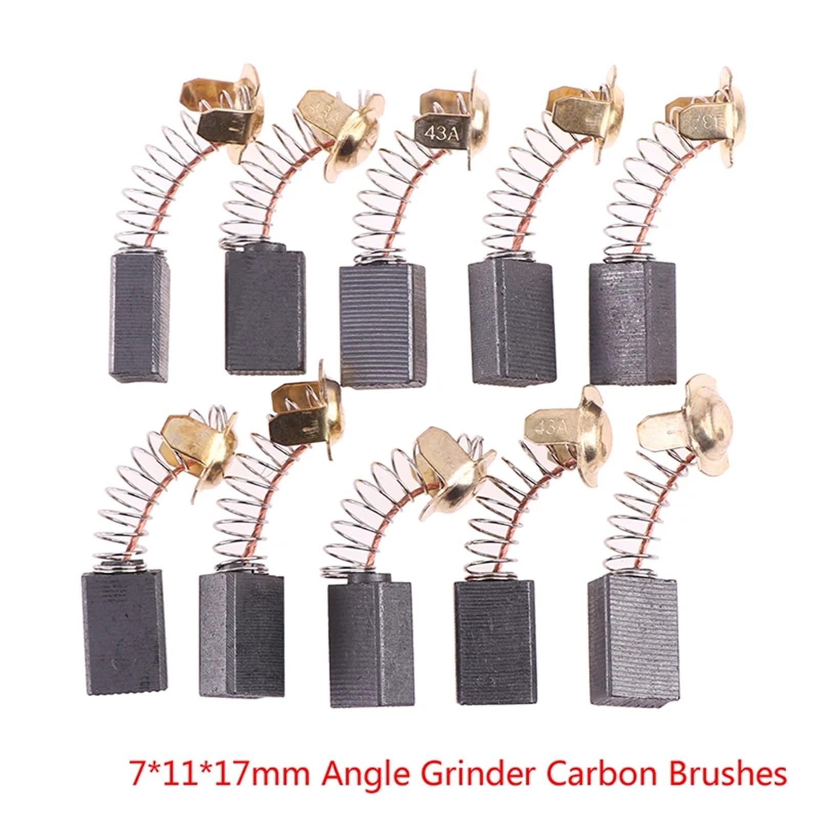Wymiana szczotek węglowych 100 szt. Szczotek do szlifierki kątowej 7mm X 11mm 17mm Części zamienne silnika elektronarzędzi