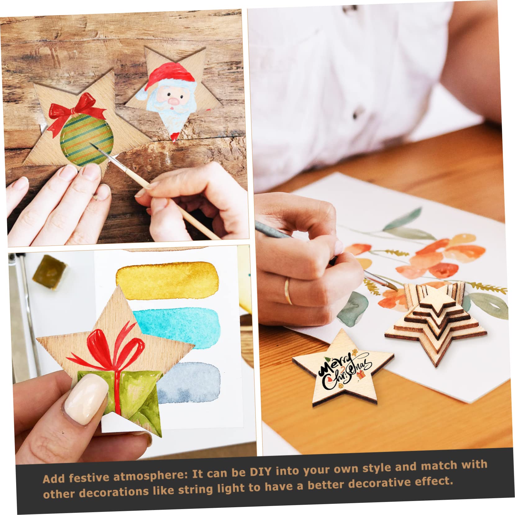 ARTIBETTER 3 Set Stelle Legno Non Rifinite Decorazioni in Legno Per Fai Da Te Per Natale E Decorazioni Per La Casa Per Creazioni E Regali Unici 500 Pezzi*3