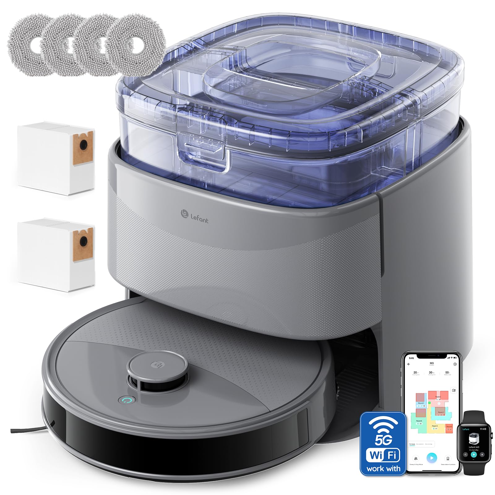 Oferta: LEFANT M3 Max Robot Aspirador y Fregasuelos, Todo-en-Uno