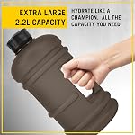 Everlast FIT Champion 2.2L Water Bottle - Leak-Proof, BPA-Free, Large Capacity for Workouts, Hiking, Camping, Easy to Clean, Sturdy Handle, Stainless Steel Cap, Ideal for Daily Hydration