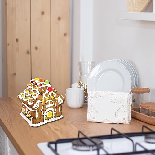 Miniatura 6 de Bee International - Kit de casa de jengibre comestible prefabricado, listo para construir, kit de decoración de galletas de Navidad, divertidas