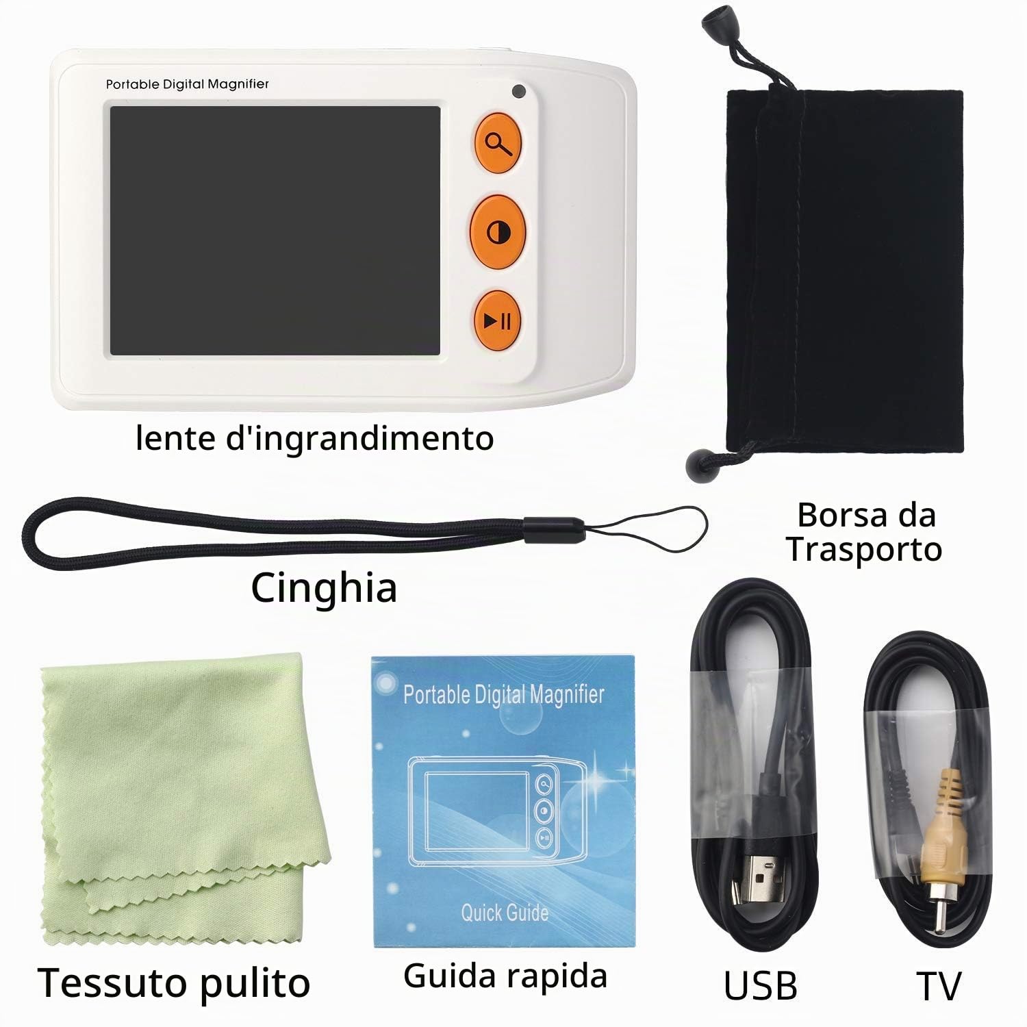 Digital Mobile Magnifier con schermo LCD da 3,5 pollici - Fornisce Allargamento 9.5x testo per una più facile lettura da parte di Home Care Wholesale