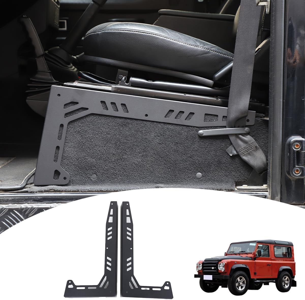 Aluminum Alloy Car Styling Seat Mounts Brackets Compatible with Land Rover Defender 2004-2018 Auto Seat Side Mounts Brackets Modification,Seat Bracket Interior Accessories