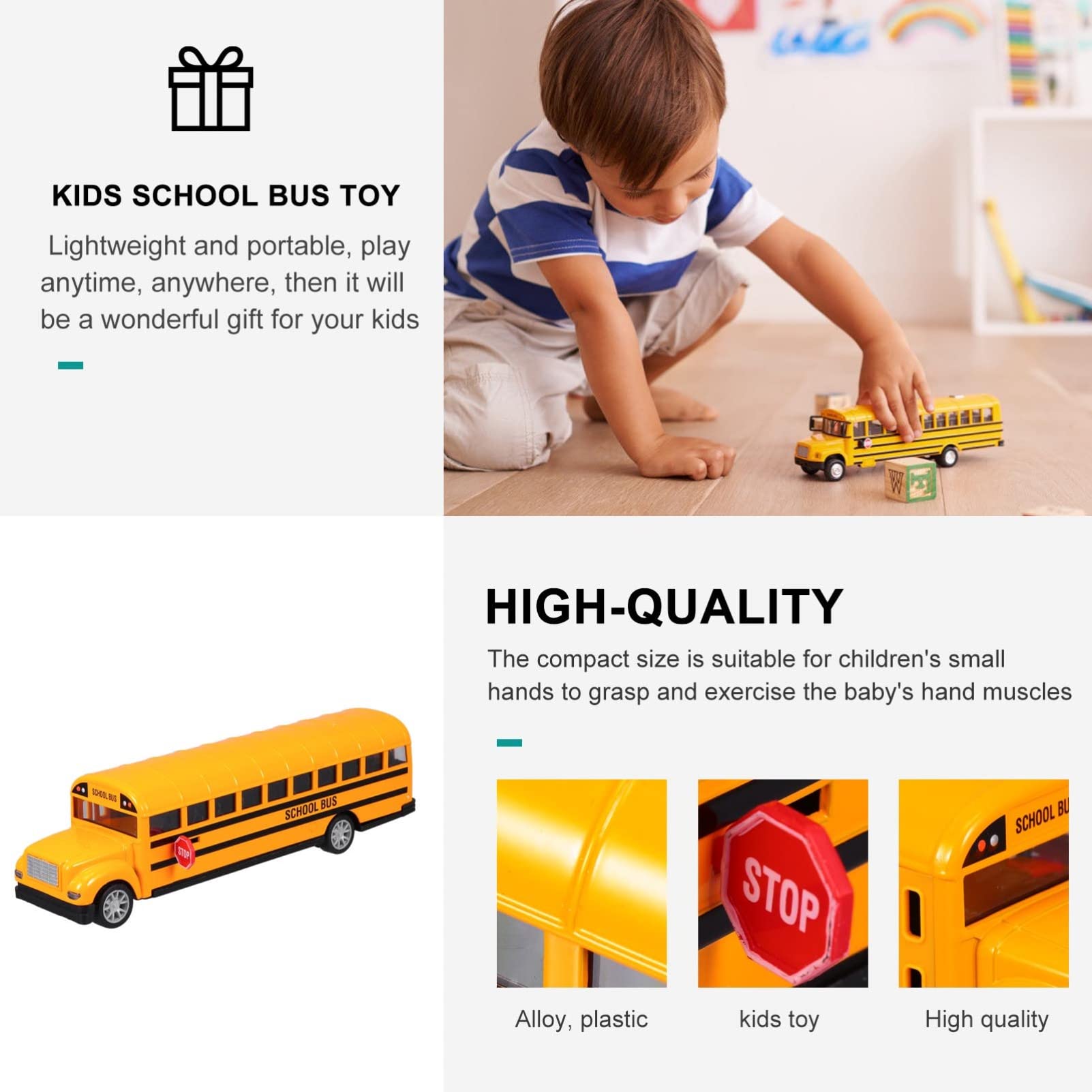 TOYANDONA Amerikanischer Schulbus Spielzeug Mit Zurückziehfunktion Gelbes Kinderspielzeug Fahrzeug Ideal Für Kleinkinder Zum Spielen Und Lernen 21.5X5.5X5.0Cm