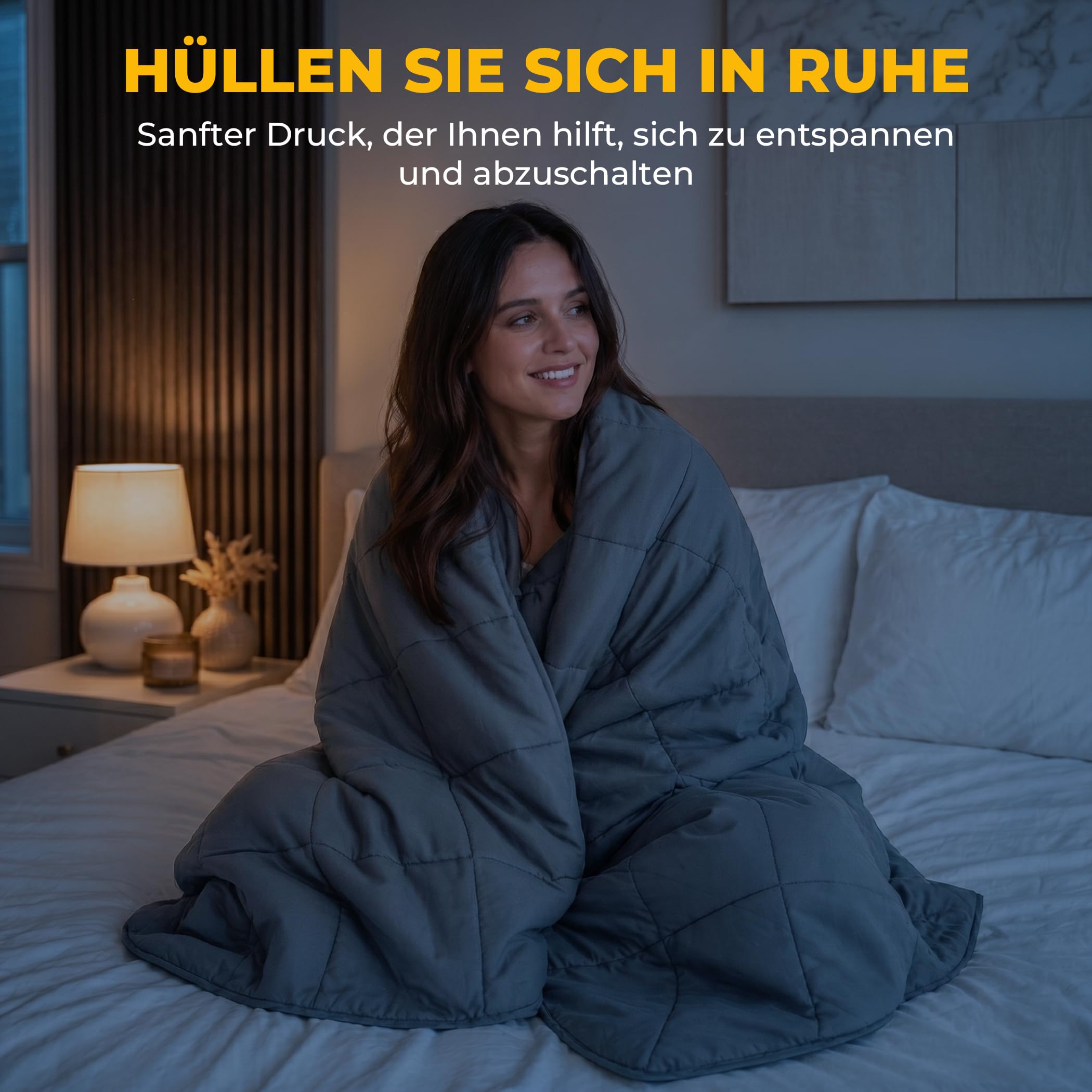SLEEP COMFY Gewichtsdecke 9 kg 150x200 cm Oeko-Tex Zertifizierte Kühlende Anti-Stress Decke