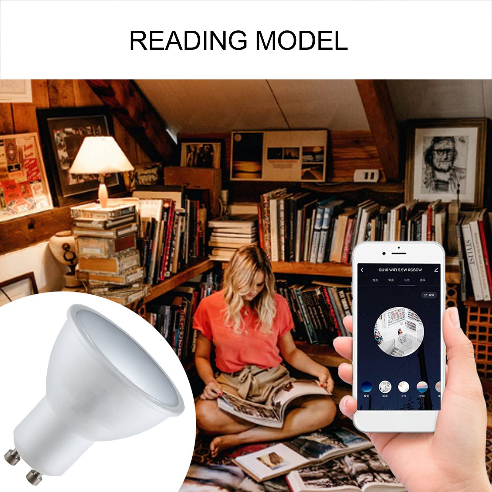 Bombilla Inteligente WiFi LED Regulable, Juego de 4 Uds. Para el