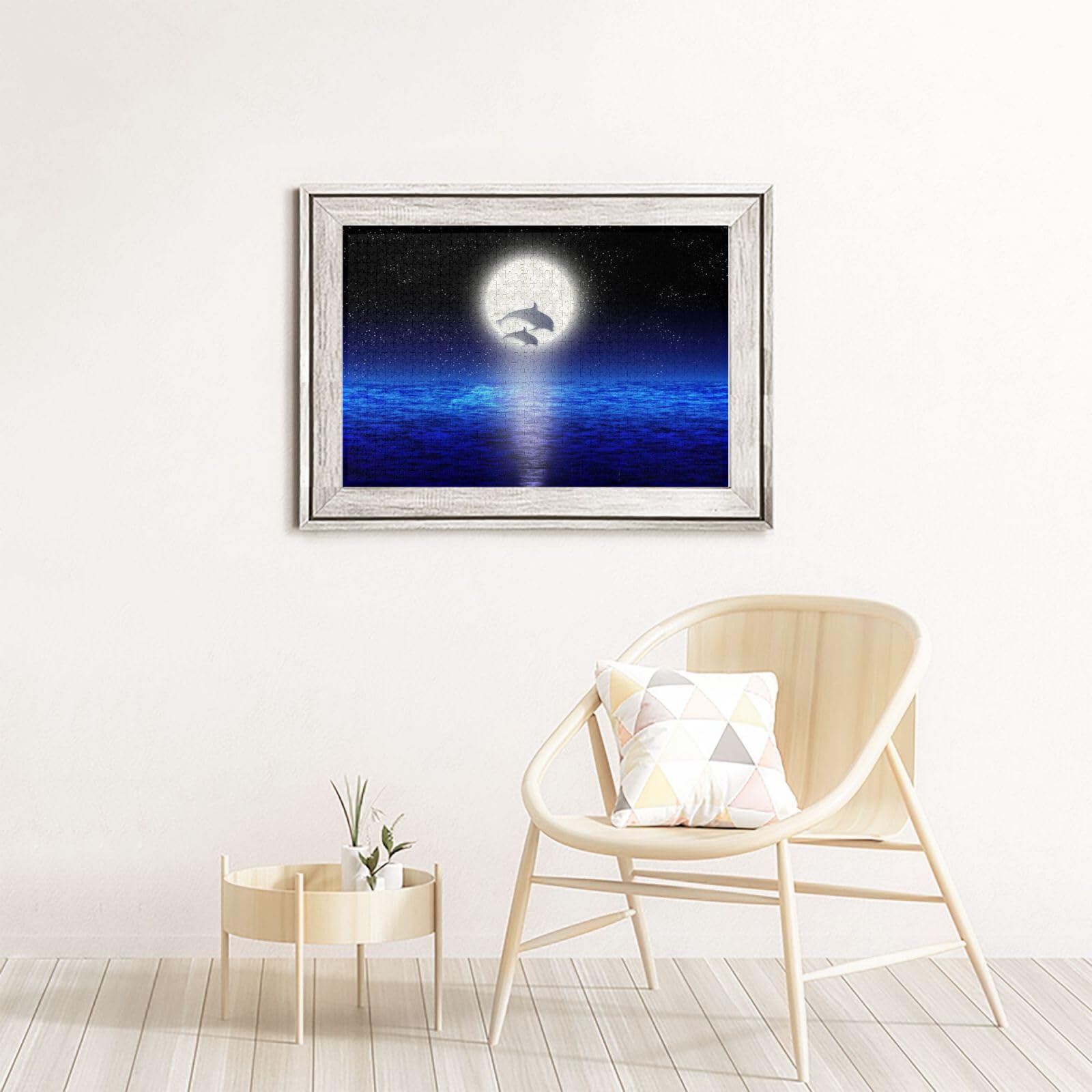 Amazon.co.jp: イルカ 夜の海風景 月 ジグソーパズル 1000ピース