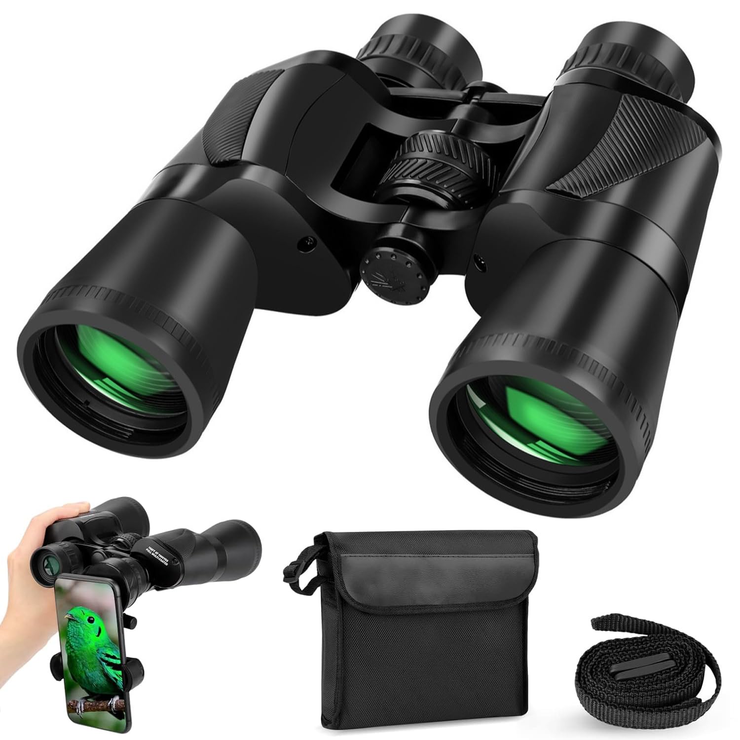 20x50 High Power Binoculars Compact Telescope HD Binoculars with BAK4 Prisms for Travel Bird Watching Hunting Football with Carrying Case-image-38