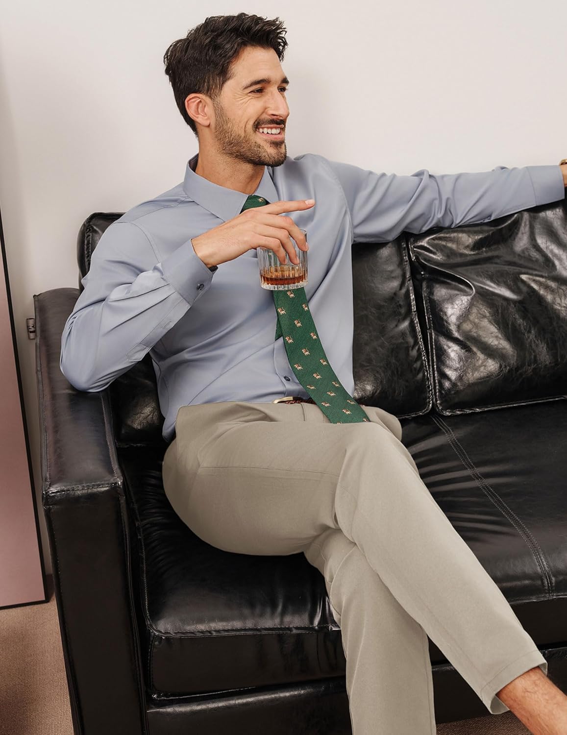 PJ PAUL JONES Mens Golf Pants Stretch Work Dress Pant Casual Classic Fit Lightweight Slacks Trousers with 5 Pockets - Image 5