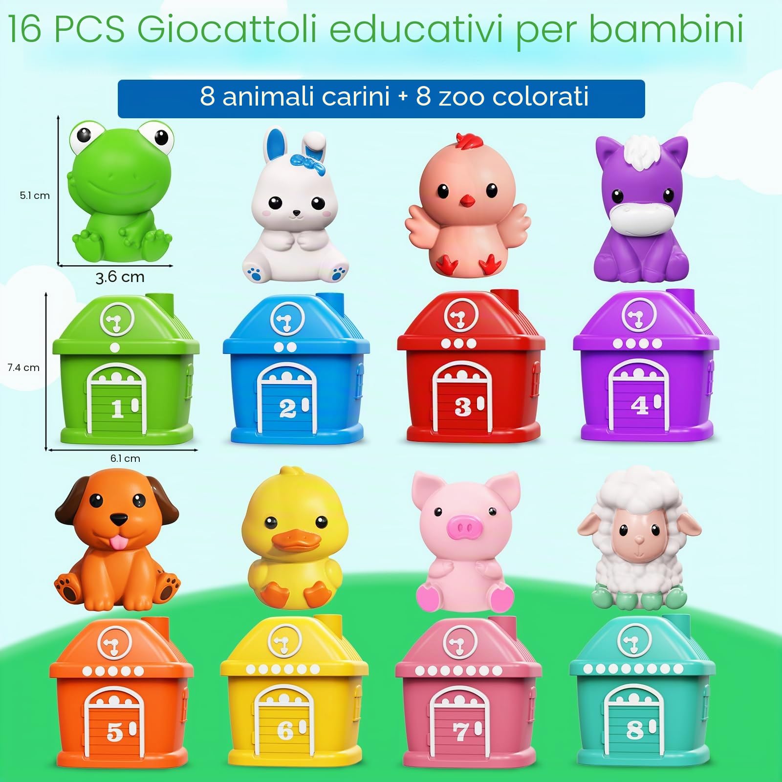 Meytccve Giocattolo Educativo per Bambini di 1-3 Anni, Set Montessori per Abbinamento e Classificazione, Treno Elettrico Moderno per Bambini Regalo di Natale o Compleanno per Maschi e Femmine (Blu)