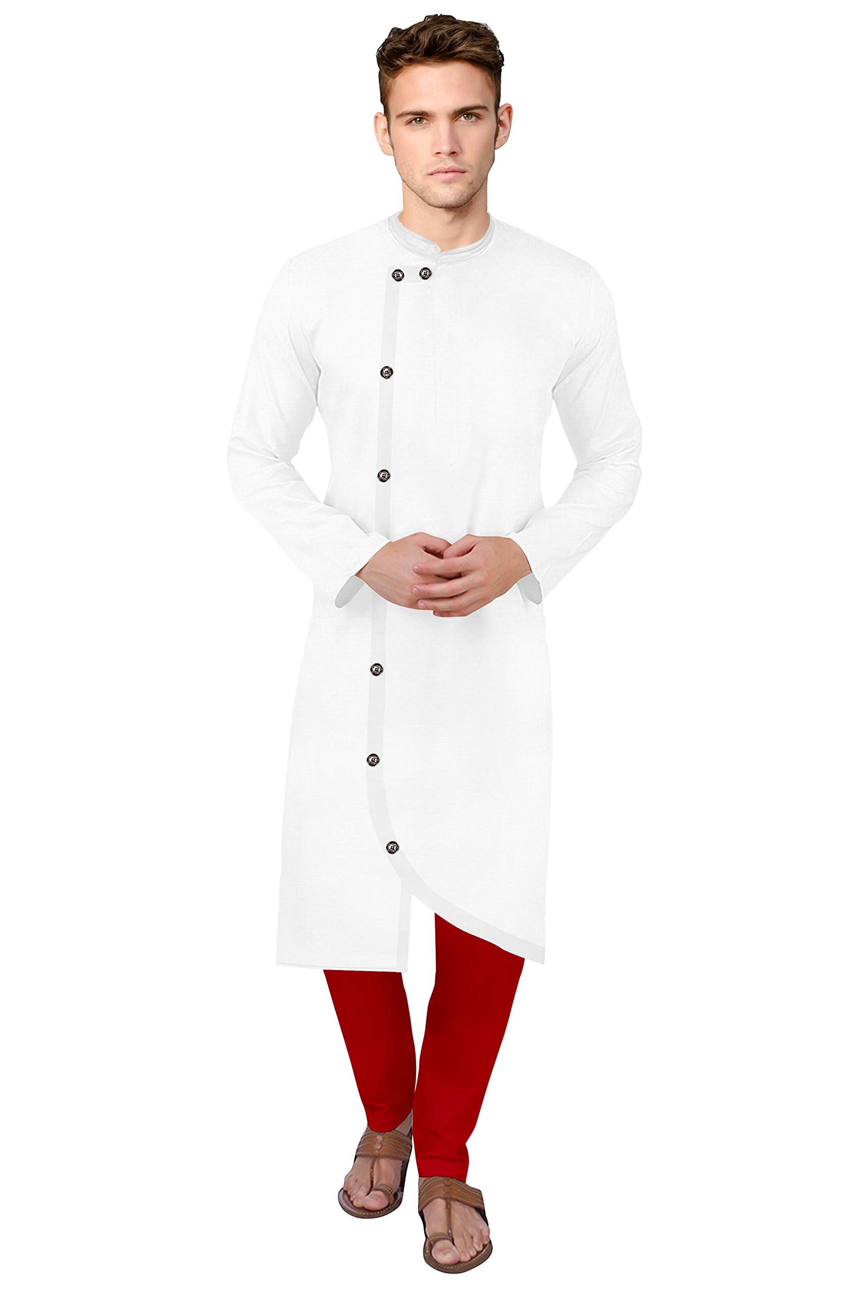 PARALLEL TIMESMen's Cross Pattern Cotton Only Kurta for Men