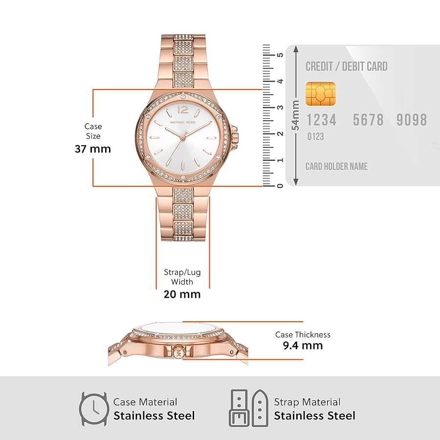 Amazon.com: Michael Kors Lennox Three-Hand Rose Gold-Tone
