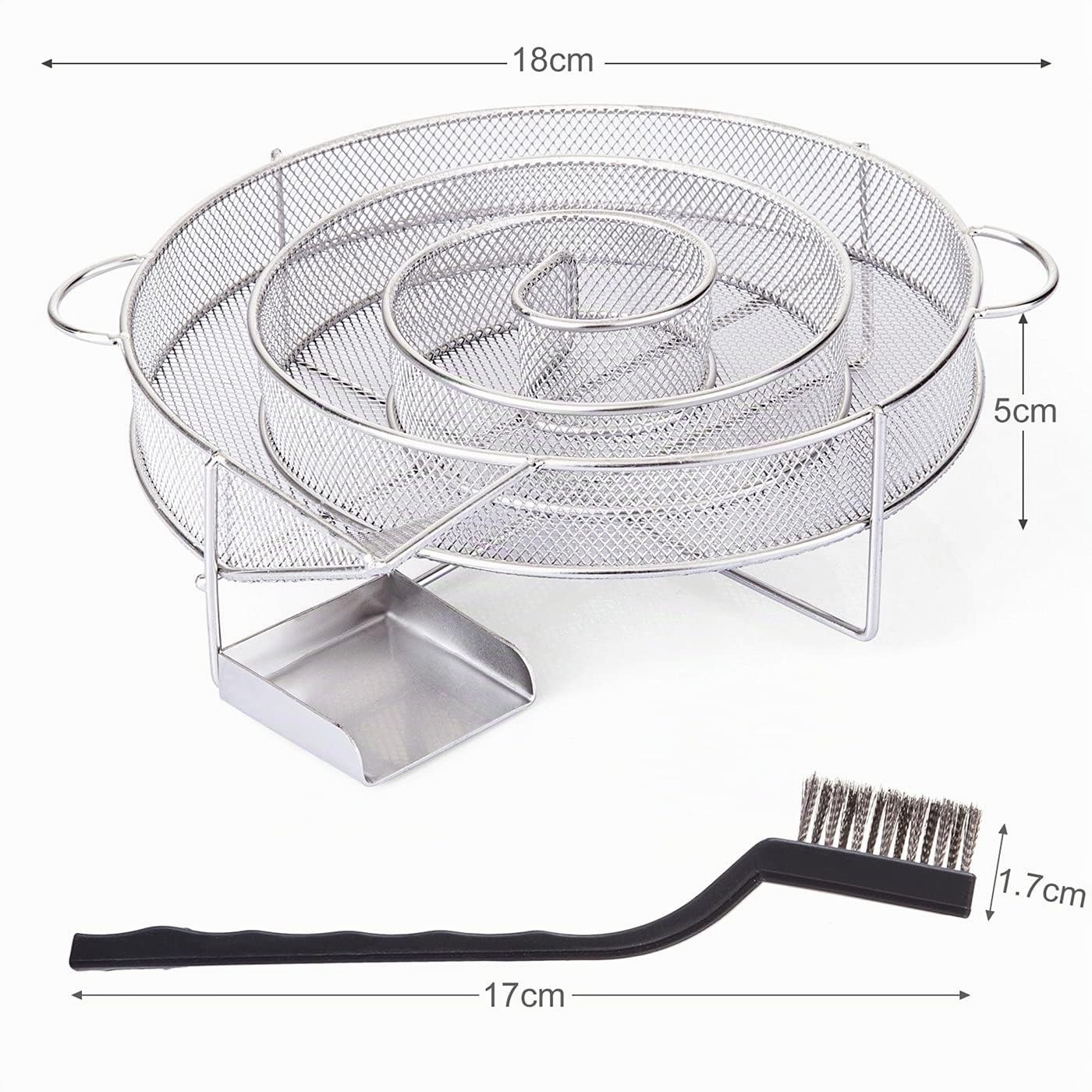 Générateur de Fumée Froide en Acier Inoxydable Fumoir Viande et Poisson avec Brosse Nettoyage Serpentin pour Fumoir pour Grille Barbecue - Rond