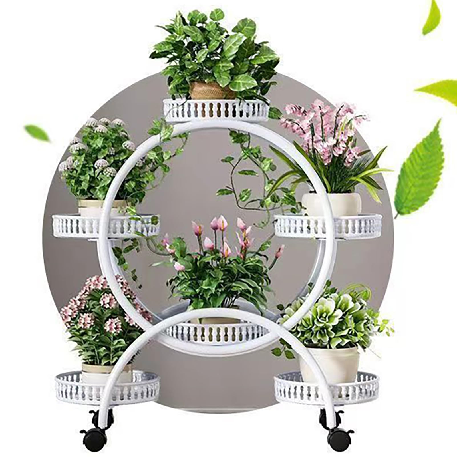 Metall-Pflanzenständer Indoor, Als Blumentreppe mit Mehrschichten, Blumenständer aus Metall Schwerlast Drinnen und Draußen, für Indoor, Outdoor, Balkon, Wohnzimmer, Blumentopf