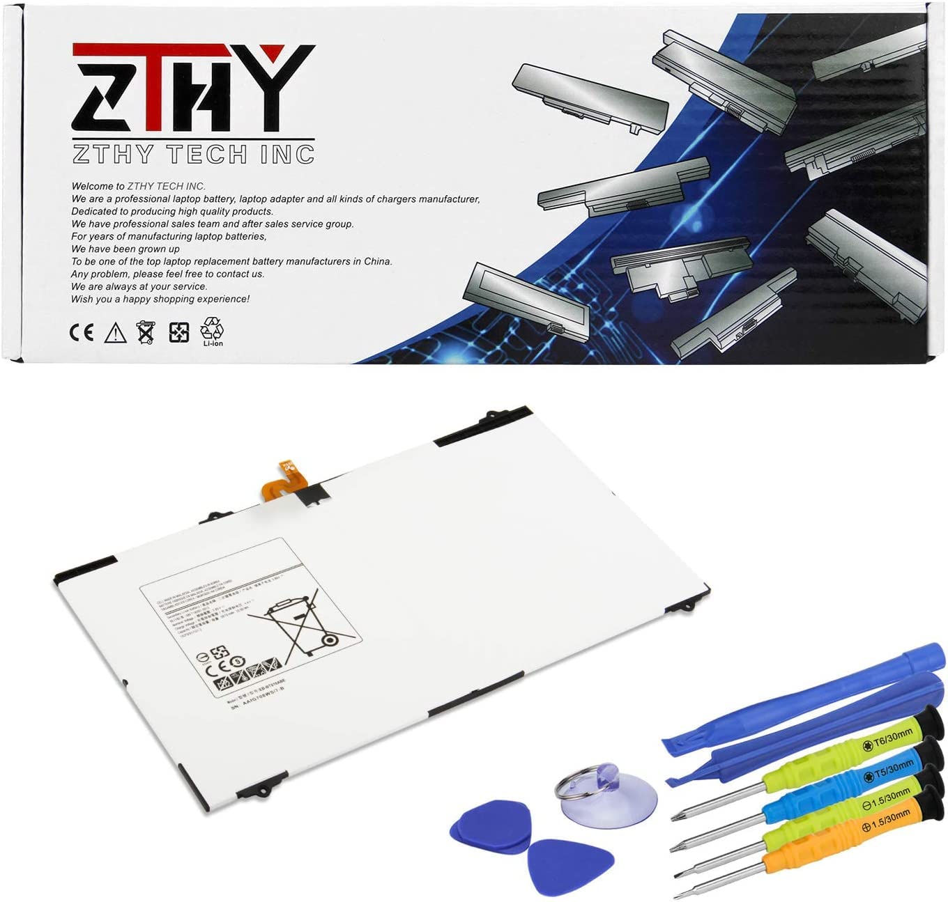ZTHY3.85V EB-BT810ABA EB-BT810ABE Tablet Battery for Samsung Galaxy Tab S2 9.7 SM-T810(Wi-Fi) T815C T815x T815N0 T817W T817x (3G/LTE & Wi-Fi) T817A T817T T817P T819 T819Y T819C T817V 5870mAh