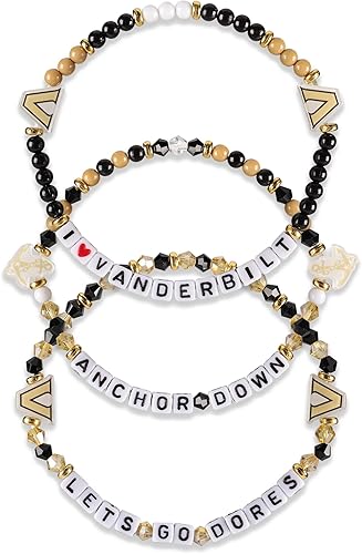 Miniatura 95 de FOCO NCAA unisex-adulto Paquete de 3 Pulseras de la Amistad con Cuentas con Logotipo de Equipo Universitario de la NCAA Oficialmente Licenciadas