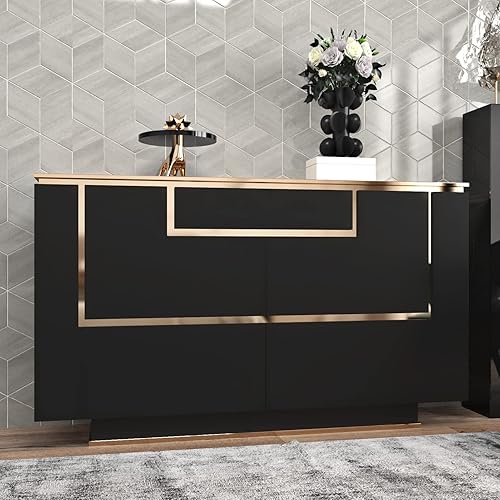 Miniatura 3 de WESTICK Papel tapiz negro para despegar y pegar, impermeable, papel adhesivo negro para paredes de gabinetes, papel adhesivo negro extraíble, papel