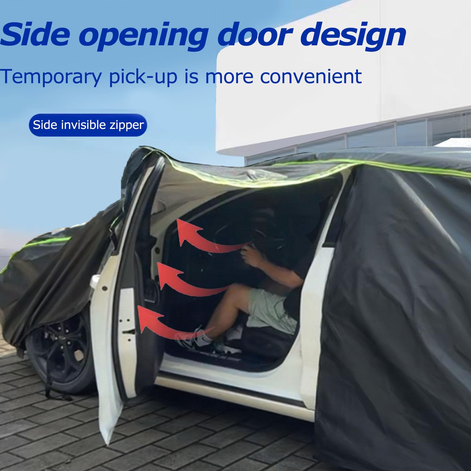 SUV Car Cover Waterproof All Weather for Automobiles Outdoor Full Cover Rain Sun UV Protection Cotton Fit Cadillac — view 6