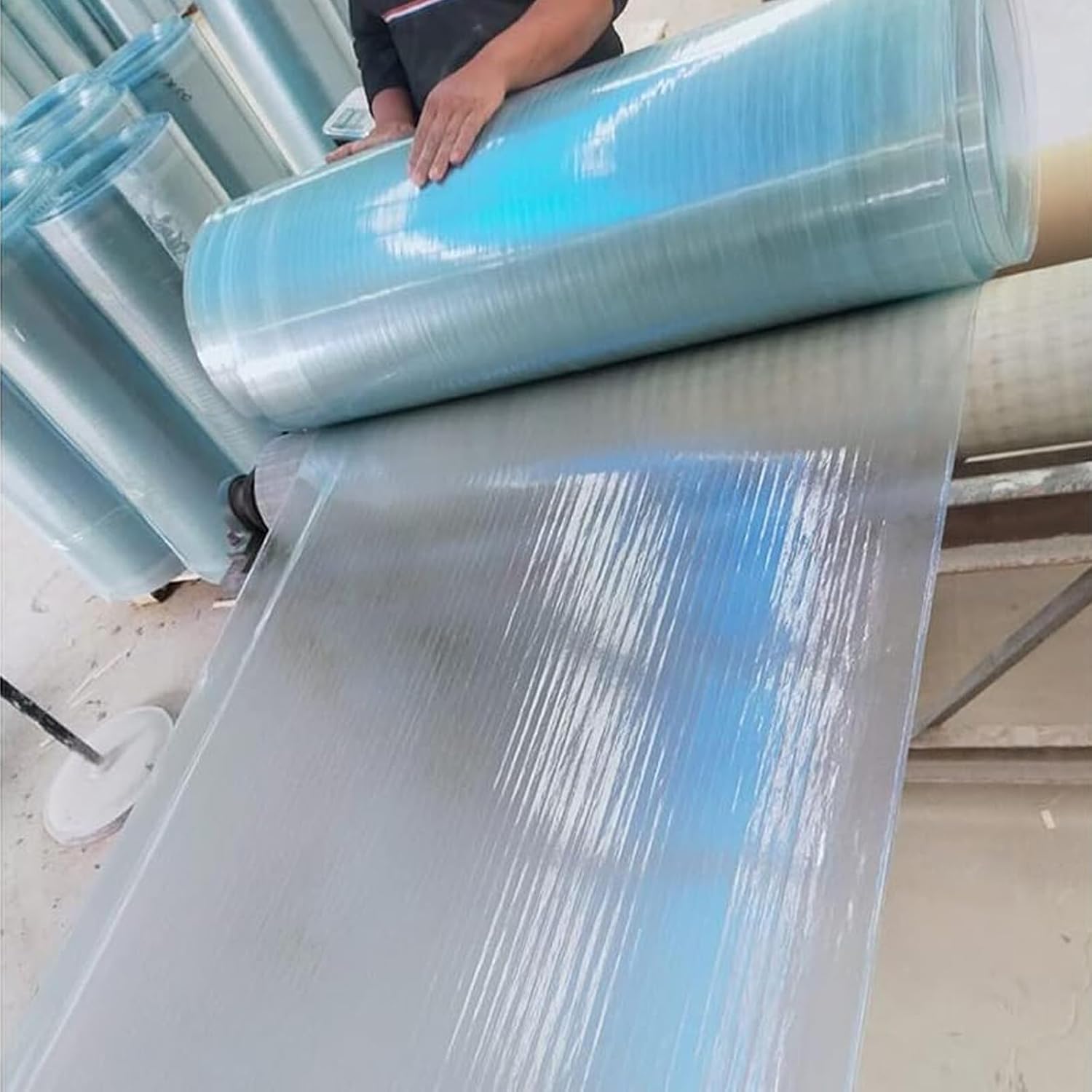 Polycarbonate Roofing Sheet,1.5mm Glassfiber Panel Easy to Bend & Cut,UV Resistant Greenhouse Canopy Window Awning Outdoor Polycarbonate Solid Sheet Rain Shelter Replacement,0.5-0.9m,30-50m(0.5x39m)